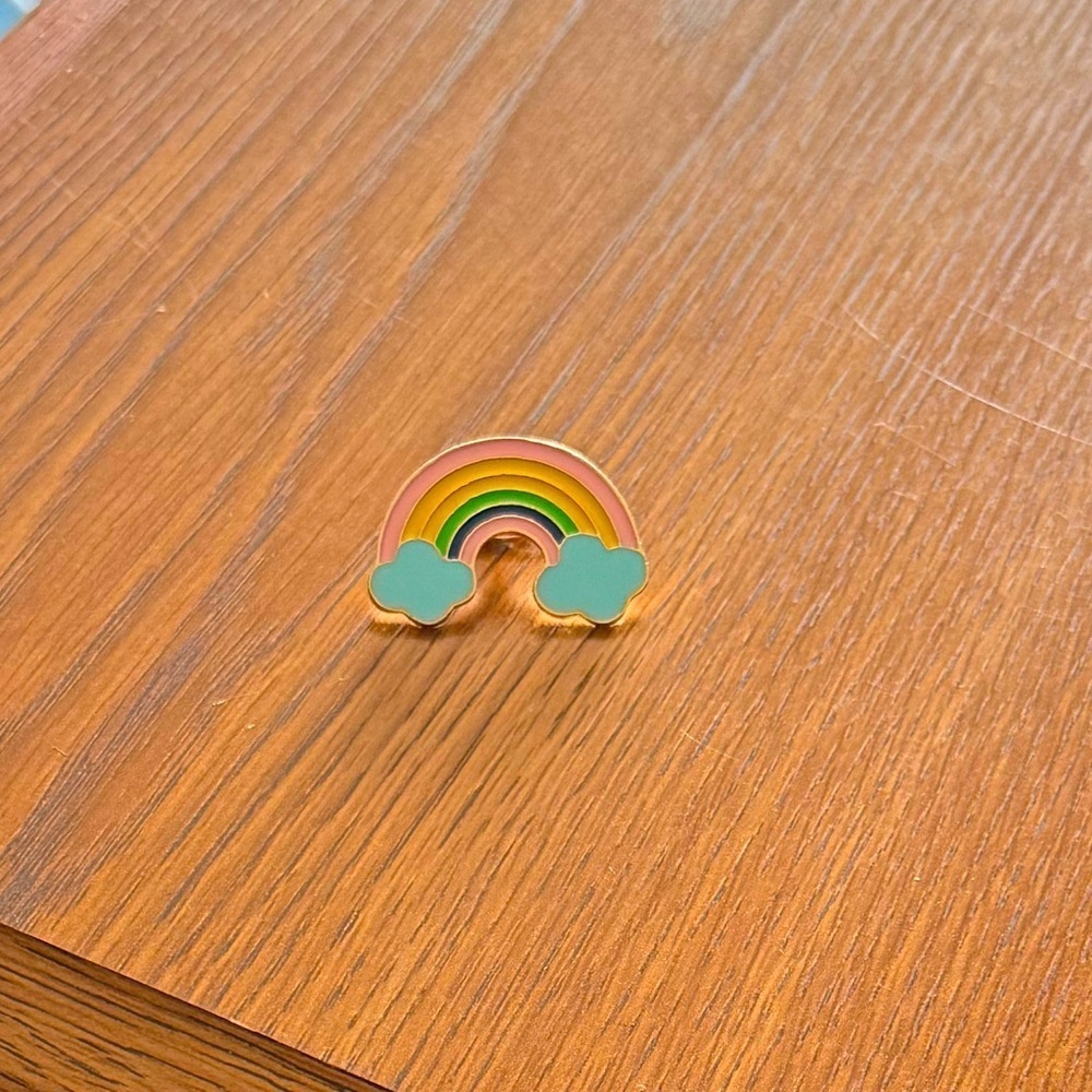 Women’s Jewelry Cute Colorful Rainbow with Blue Clouds Enamel Pin Brooch